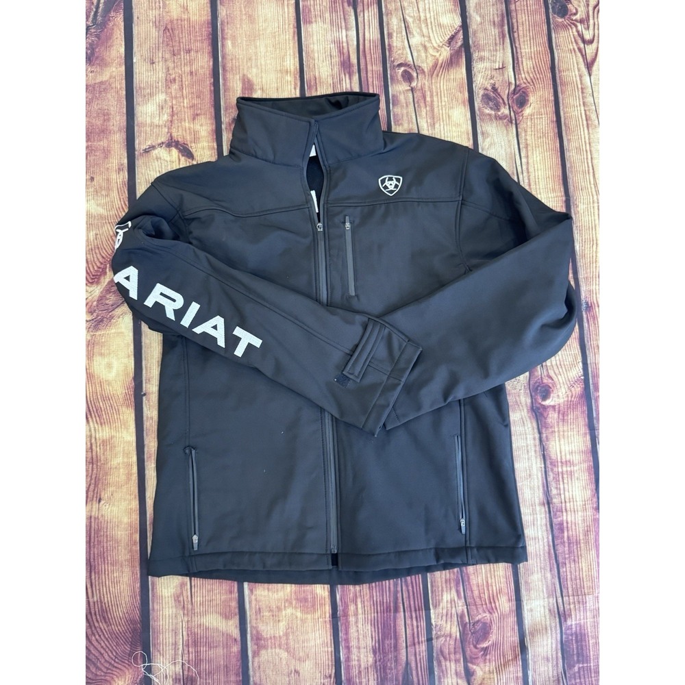 Ariat Men's Black Full Zip Jacket Stand-Up Collar Regular Fit XL Zipped Pockets